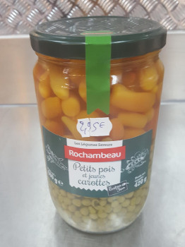 Conserve petits pois carottes (420g net égoutté)